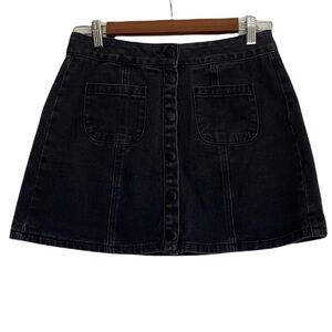 Brandy Melville Snap Front Mini Skirt Dark Gray 27